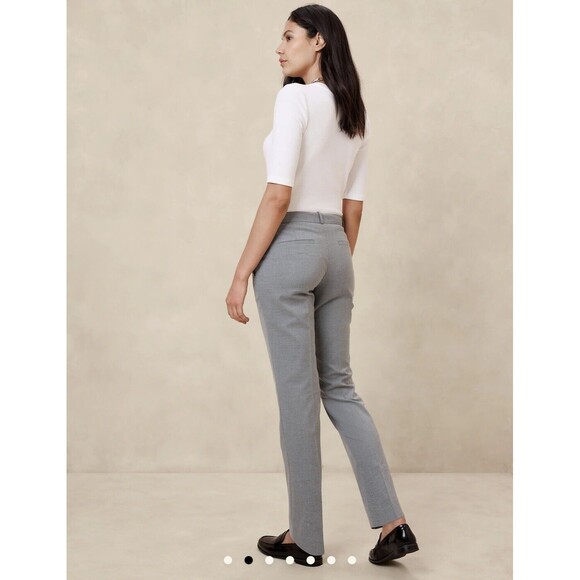 Banana Republic Black Ryan Fit Straight Leg Stretch Twill Pants Size 18 Office - Picture 2 of 12